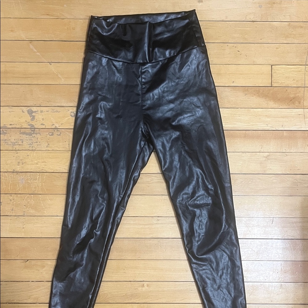 Chic Black Faux Leather Pants